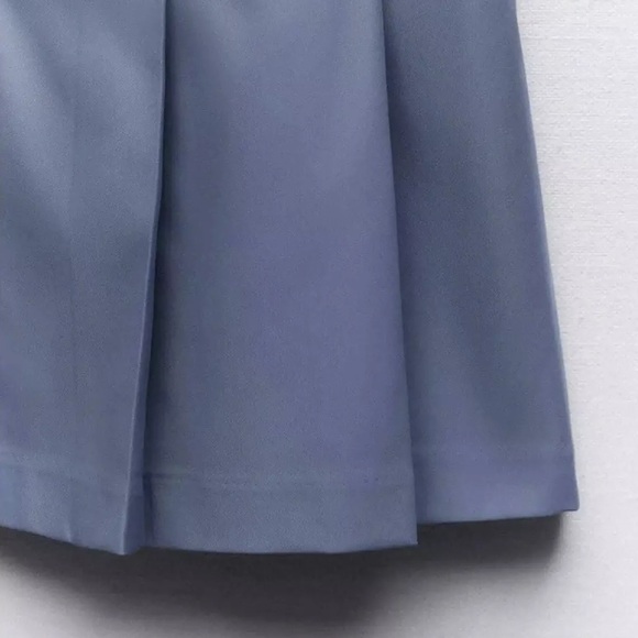 NWOT Zara Blue Pleated Mini Dress - Picture 10 of 10